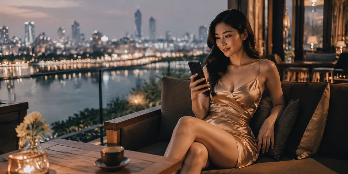 Người dùng Hà Nội đăng ký tài khoản gen3x trên điện thoại bên ly cà phê